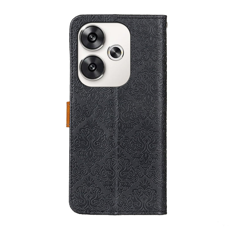 European Floral Embossed Leather Phone Case