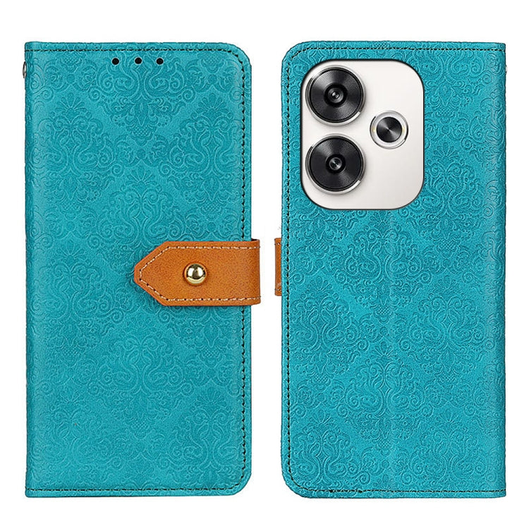 European Floral Embossed Leather Phone Case