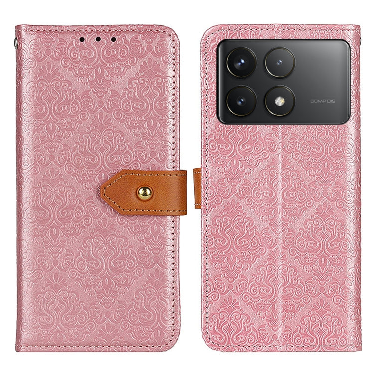 European Floral Embossed Leather Phone Case