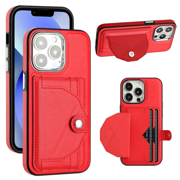 Shockproof Leather Phone Case with Card Holder, For iPhone 14 Pro, For iPhone 15 Plus, For iPhone 15, For iPhone 14 Pro Max