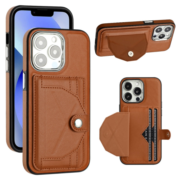 Shockproof Leather Phone Case with Card Holder, For iPhone 15 Plus, For iPhone 14 Pro, For iPhone 14 Pro Max, For iPhone 15