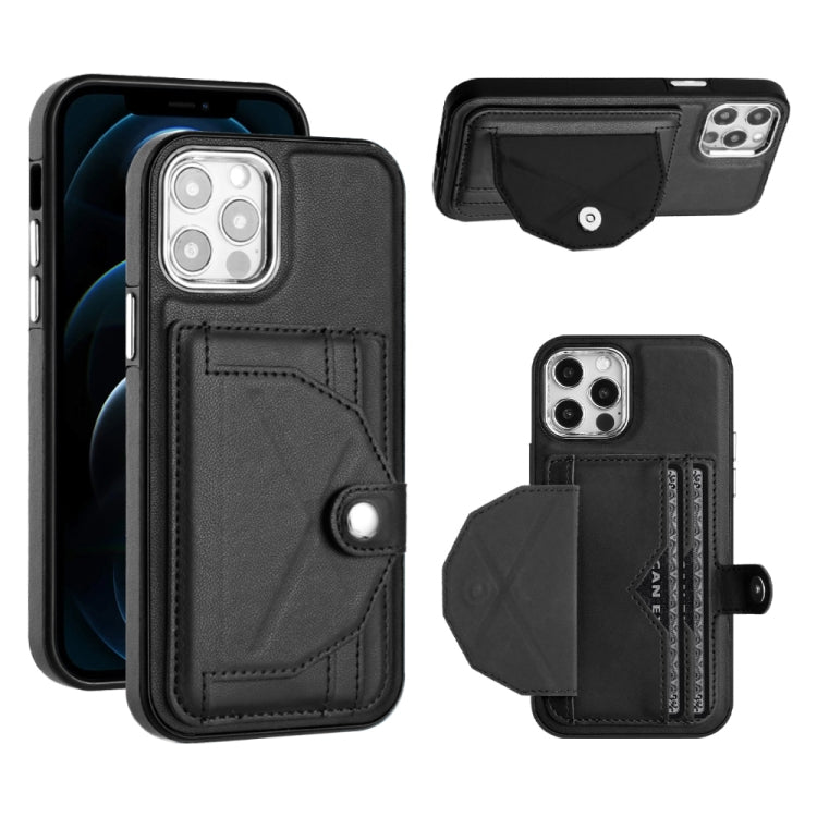 Shockproof Leather Phone Case with Card Holder, For iPhone 13, For iPhone 13 Pro, For iPhone 13 Pro Max, For iPhone 12 / 12 Pro