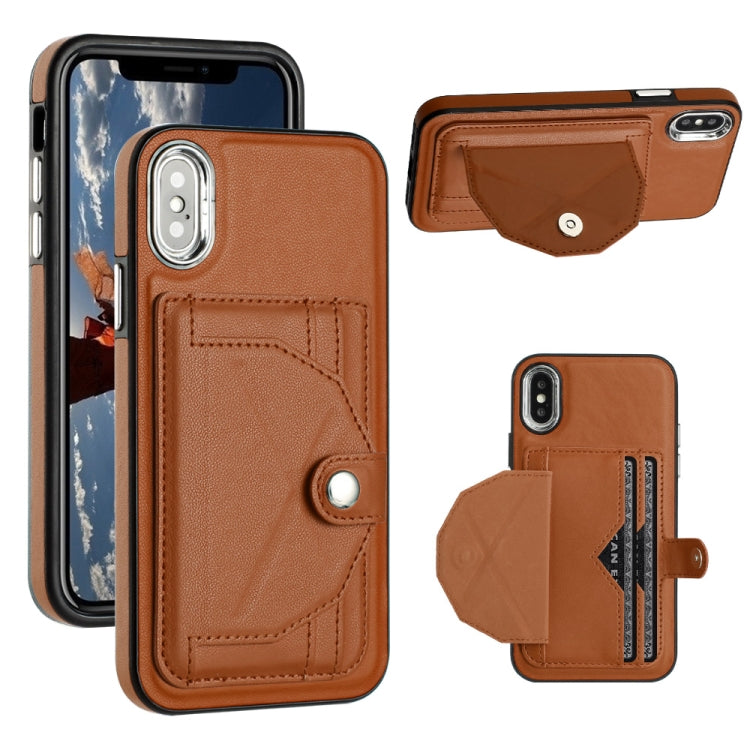 Shockproof Leather Phone Case with Card Holder, For iPhone XS Max, For iPhone XR, For iPhone X / XS, For iPhone SE 2022/SE 2020/6/7/8