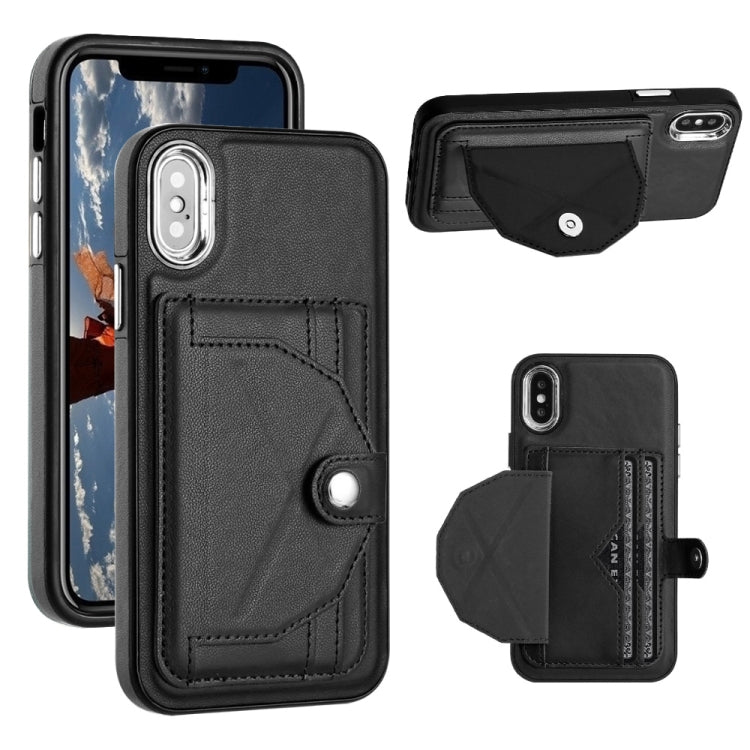 Shockproof Leather Phone Case with Card Holder, For iPhone XS Max, For iPhone XR, For iPhone X / XS, For iPhone SE 2022/SE 2020/6/7/8