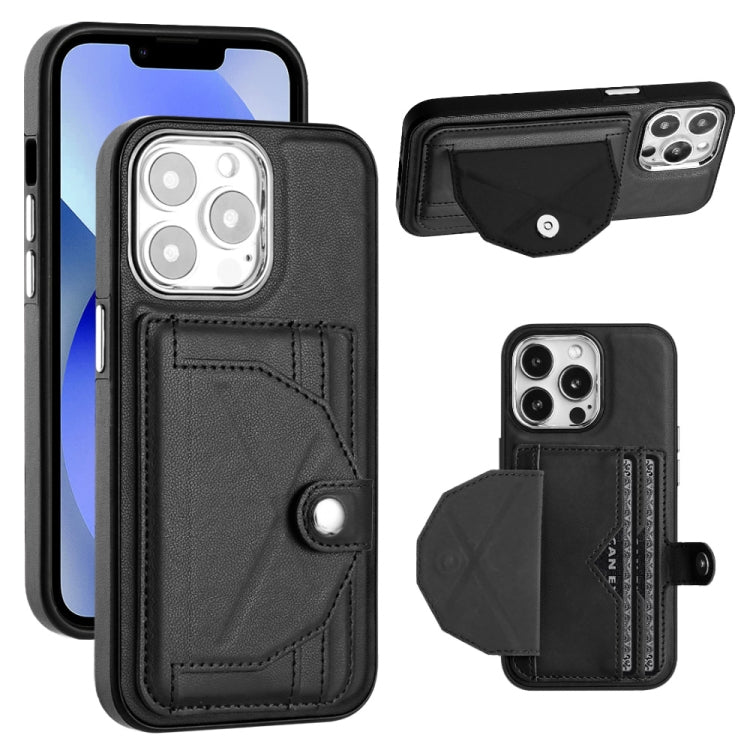 Shockproof Leather Phone Case with Card Holder, For iPhone 15 Pro Max, For iPhone 14, For iPhone 15 Pro, For iPhone 14 Plus