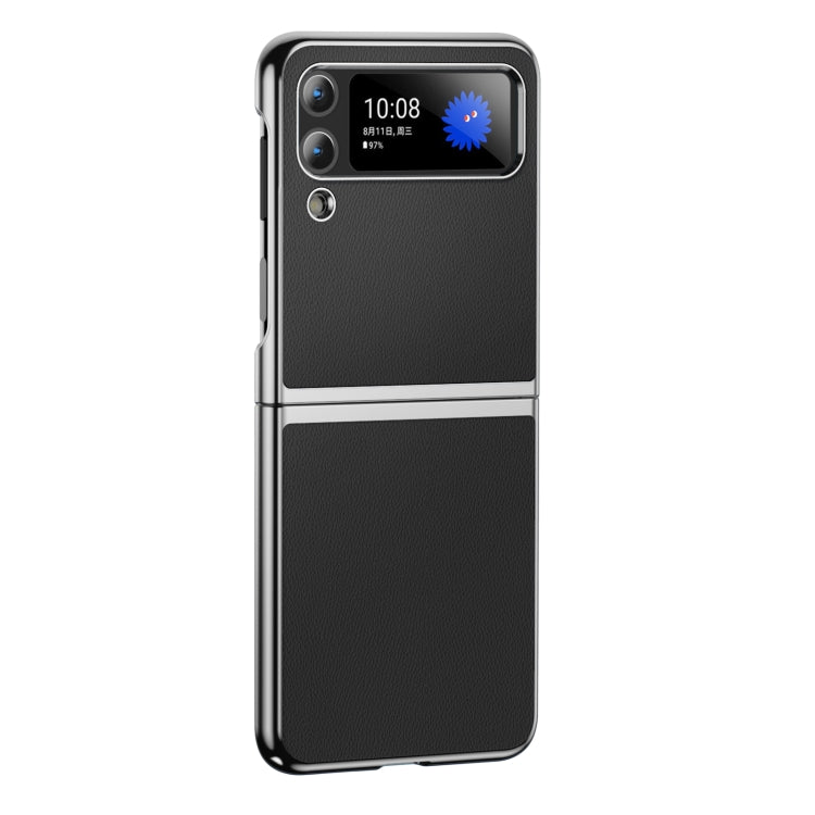Electroplating Plain Leather Folding Phone Case, For Samsung Galaxy Z Fold4, For Samsung Galaxy Z Fold3, For Samsung Galaxy Z Flip4, For Samsung Galaxy Z Flip3