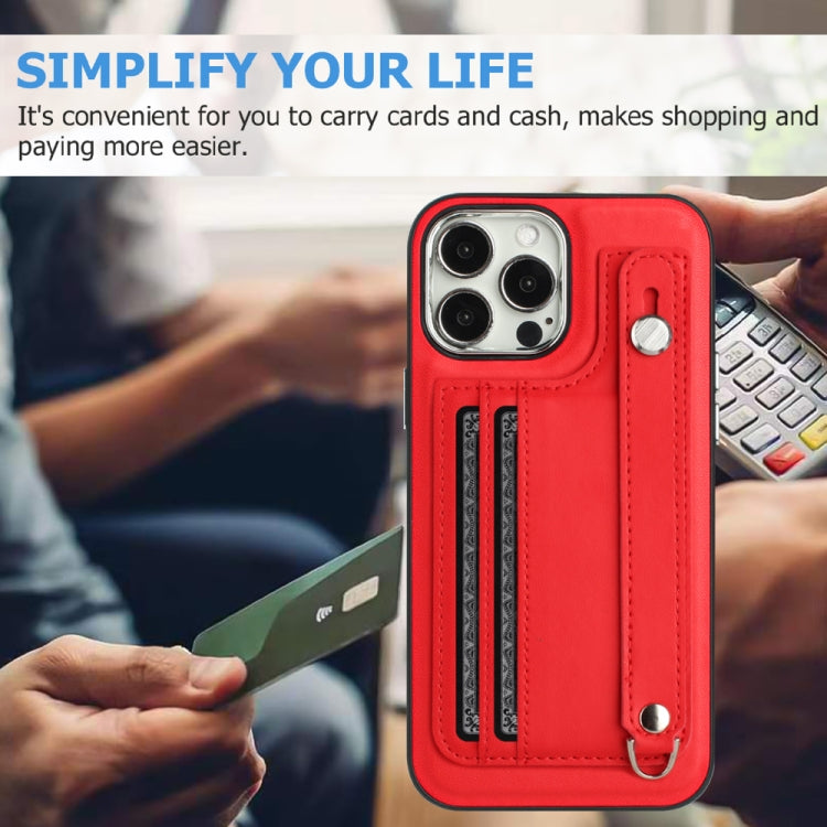 Shockproof Leather Phone Case with Wrist Strap, For iPhone 14 Pro, For iPhone 15 Plus, For iPhone 15, For iPhone 14 Pro Max