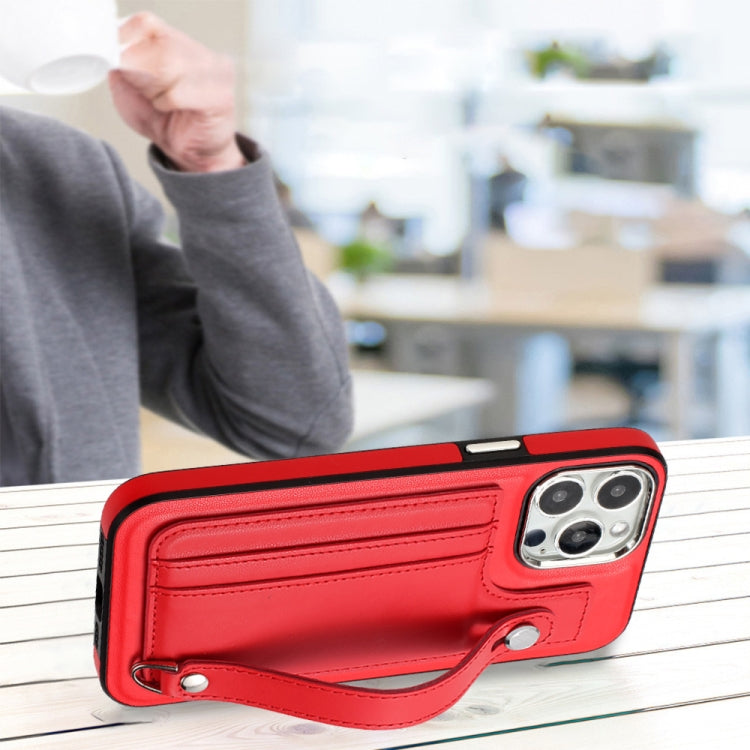 Shockproof Leather Phone Case with Wrist Strap, For iPhone 14 Pro, For iPhone 15 Plus, For iPhone 15, For iPhone 14 Pro Max