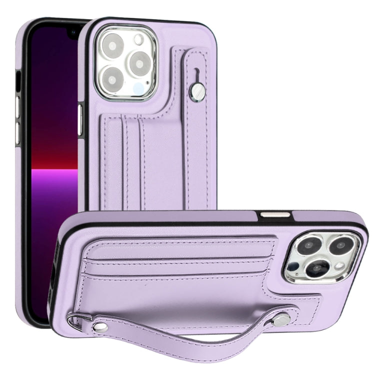Shockproof Leather Phone Case with Wrist Strap, For iPhone 14 Pro, For iPhone 15 Plus, For iPhone 15, For iPhone 14 Pro Max