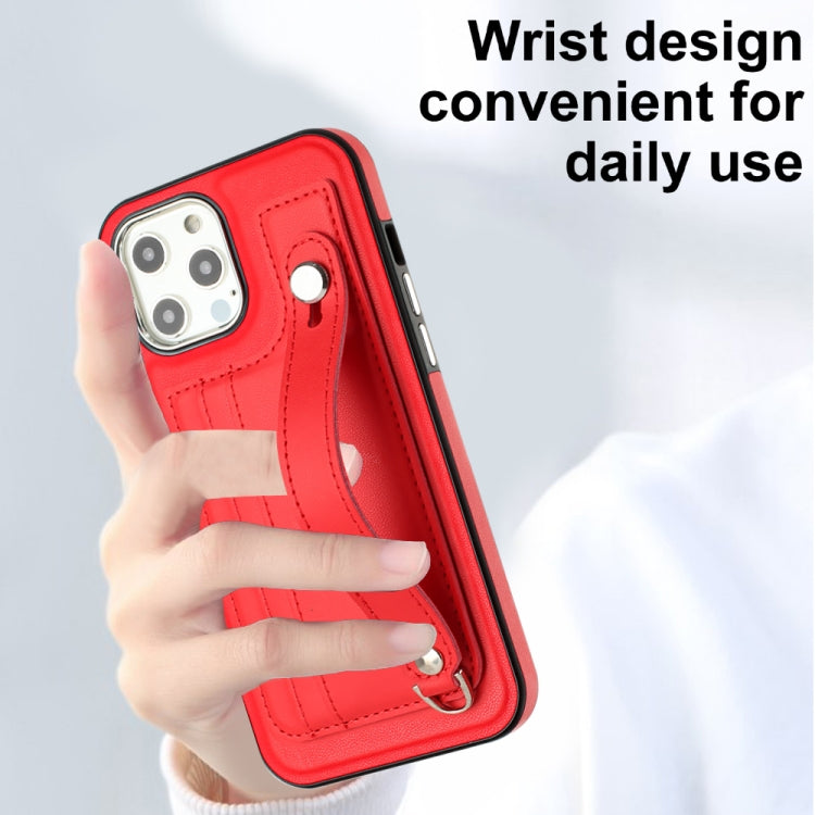 Shockproof Leather Phone Case with Wrist Strap, For iPhone 12 Pro Max, For iPhone 11, For iPhone 11 Pro, For iPhone 11 Pro Max