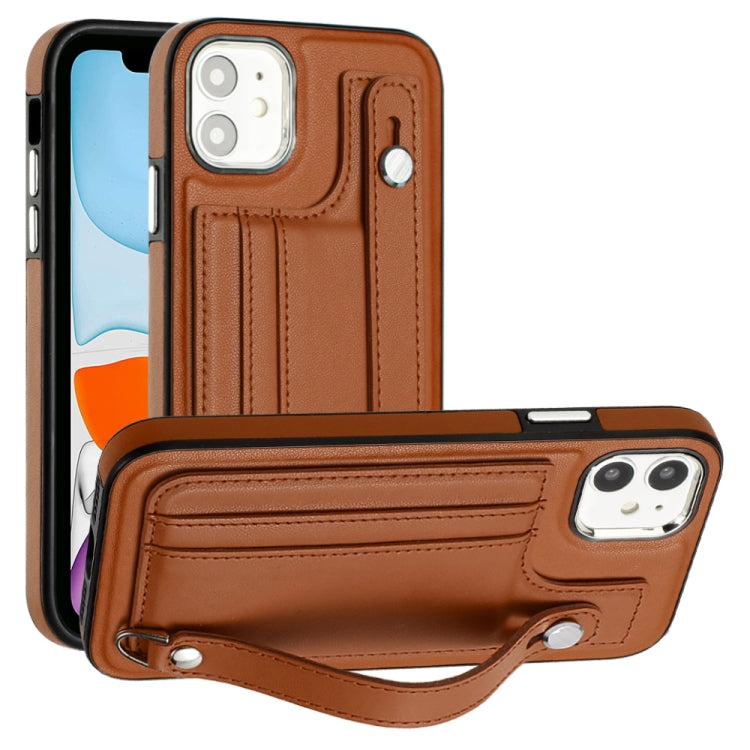 Shockproof Leather Phone Case with Wrist Strap, For iPhone 12 Pro Max, For iPhone 11, For iPhone 11 Pro, For iPhone 11 Pro Max