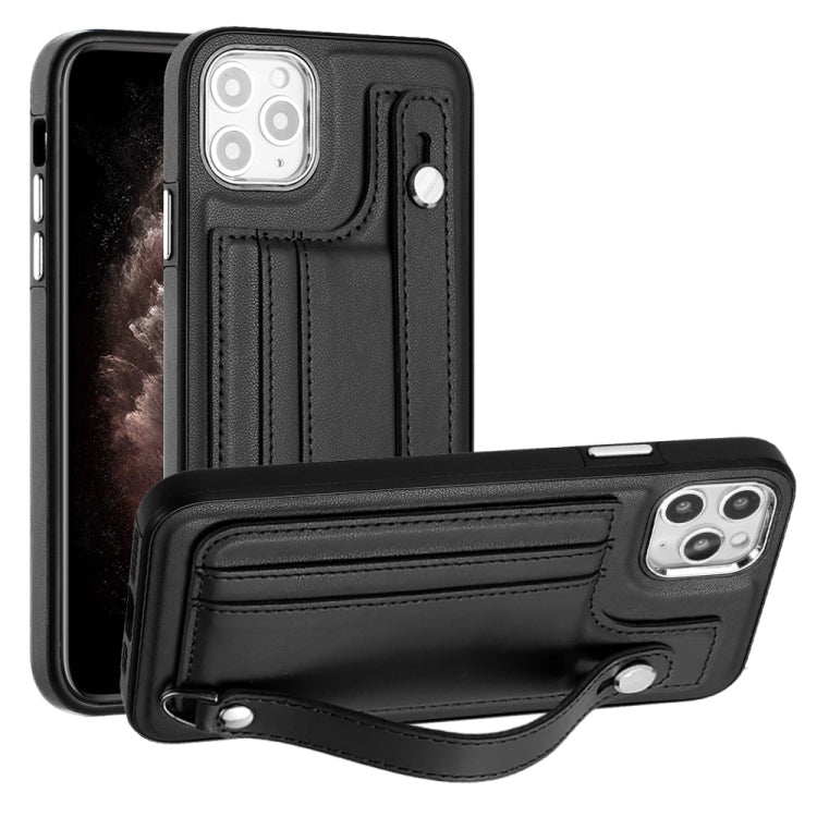 Shockproof Leather Phone Case with Wrist Strap, For iPhone 12 Pro Max, For iPhone 11, For iPhone 11 Pro, For iPhone 11 Pro Max