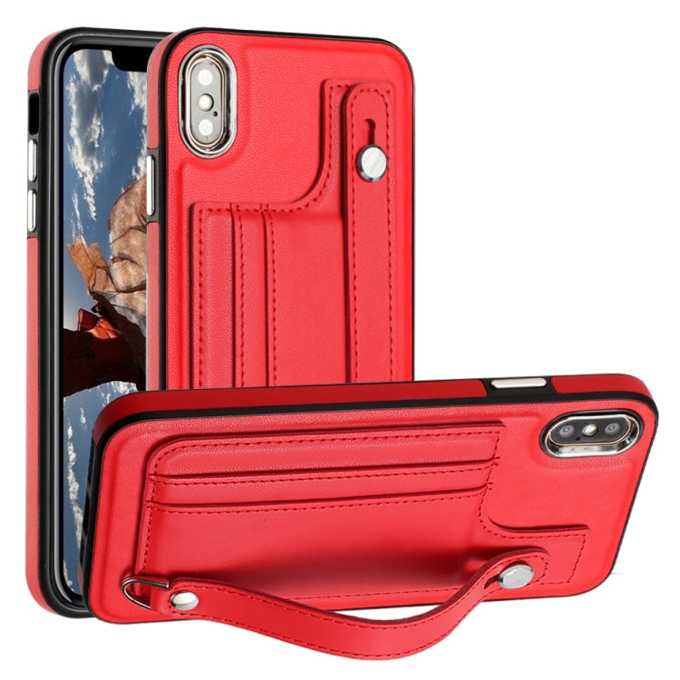 Shockproof Leather Phone Case with Wrist Strap, For iPhone XS Max, For iPhone XR, For iPhone X / XS, For iPhone SE 2022/SE 2020/6/7/8