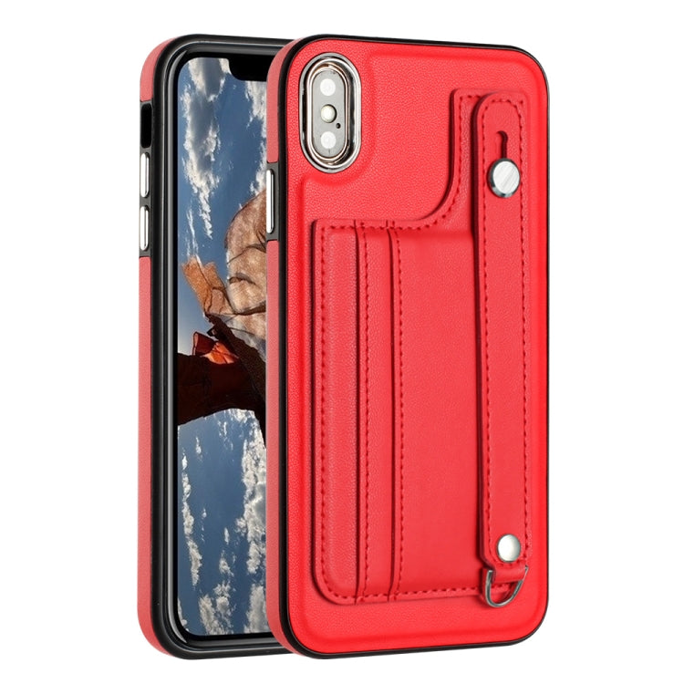 Shockproof Leather Phone Case with Wrist Strap, For iPhone XS Max, For iPhone XR, For iPhone X / XS, For iPhone SE 2022/SE 2020/6/7/8