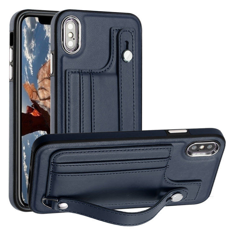 Shockproof Leather Phone Case with Wrist Strap, For iPhone XS Max, For iPhone XR, For iPhone X / XS, For iPhone SE 2022/SE 2020/6/7/8
