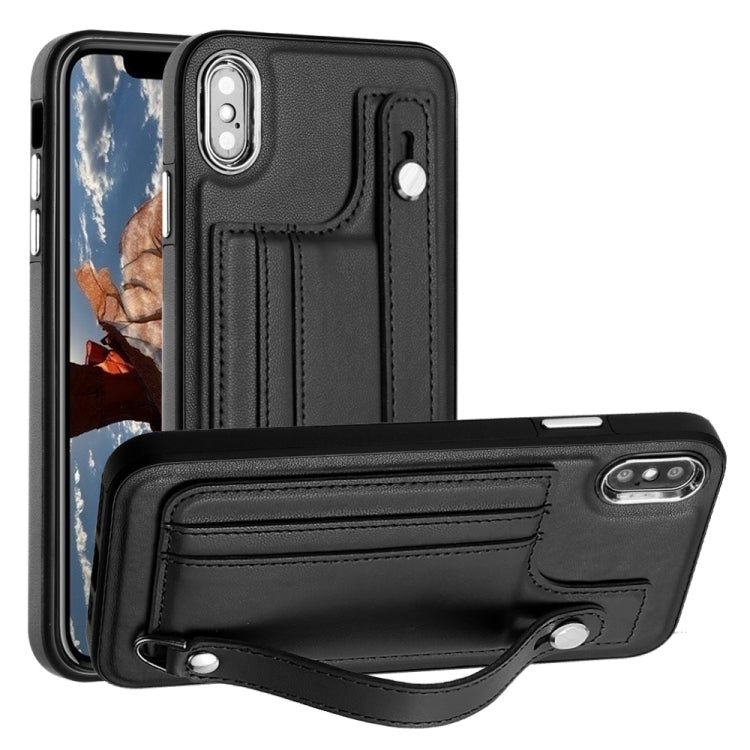 Shockproof Leather Phone Case with Wrist Strap, For iPhone XS Max, For iPhone XR, For iPhone X / XS, For iPhone SE 2022/SE 2020/6/7/8
