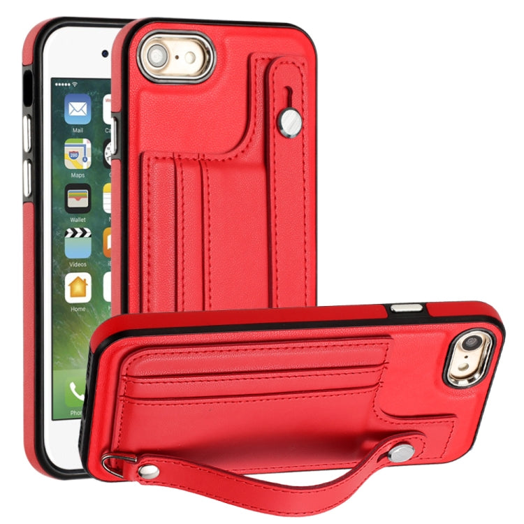 Shockproof Leather Phone Case with Wrist Strap, For iPhone XS Max, For iPhone XR, For iPhone X / XS, For iPhone SE 2022/SE 2020/6/7/8