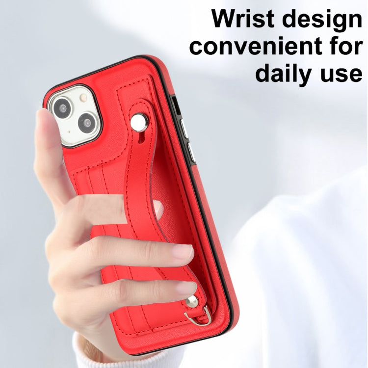Shockproof Leather Phone Case with Wrist Strap, For iPhone 15 Plus, For iPhone 14 Pro, For iPhone 14 Pro Max, For iPhone 15