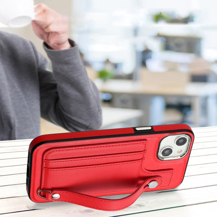 Shockproof Leather Phone Case with Wrist Strap, For iPhone 15 Plus, For iPhone 14 Pro, For iPhone 14 Pro Max, For iPhone 15