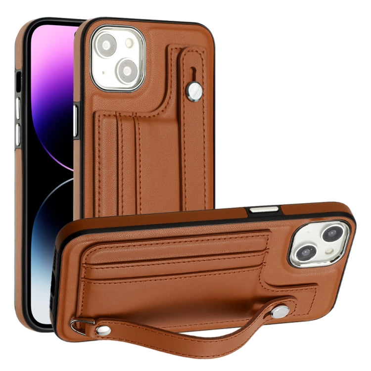 Shockproof Leather Phone Case with Wrist Strap, For iPhone 14 Pro, For iPhone 15 Plus, For iPhone 15, For iPhone 14 Pro Max
