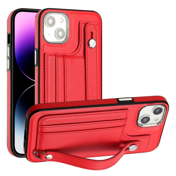 Shockproof Leather Phone Case with Wrist Strap, For iPhone 15 Plus, For iPhone 14 Pro, For iPhone 14 Pro Max, For iPhone 15