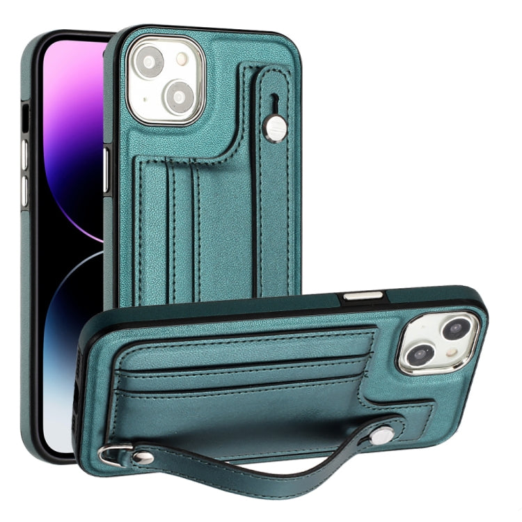 Shockproof Leather Phone Case with Wrist Strap, For iPhone 14 Pro, For iPhone 15 Plus, For iPhone 15, For iPhone 14 Pro Max