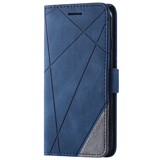 Horizontal splicing design showing contrasting leather texture detail on case front