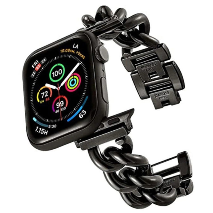 Big Denim Chain Metal Watch Band, For Apple Watch 9 41mm, For Apple Watch Ultra 49mm, For Apple Watch 8 41mm, For Apple Watch 8 45mm, For Apple Watch SE 2022 40mm, For Apple Watch SE 2022 44mm, For Apple Watch 7 41mm, For Apple Watch 7 45mm