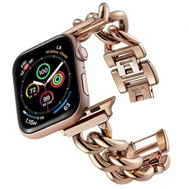 Big Denim Chain Metal Watch Band, For Apple Watch 9 41mm, For Apple Watch Ultra 49mm, For Apple Watch 8 41mm, For Apple Watch 8 45mm, For Apple Watch SE 2022 40mm, For Apple Watch SE 2022 44mm, For Apple Watch 7 41mm, For Apple Watch 7 45mm
