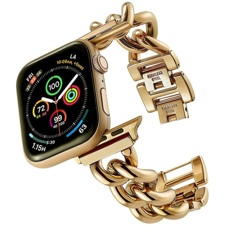 Big Denim Chain Metal Watch Band, For Apple Watch 9 41mm, For Apple Watch Ultra 49mm, For Apple Watch 8 41mm, For Apple Watch 8 45mm, For Apple Watch SE 2022 40mm, For Apple Watch SE 2022 44mm, For Apple Watch 7 41mm, For Apple Watch 7 45mm