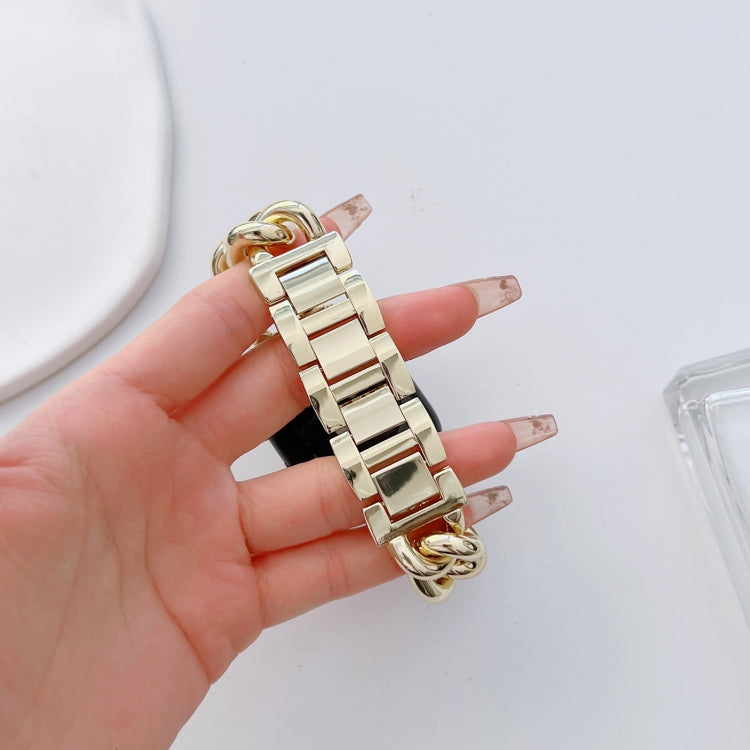 Big Denim Chain Metal Watch Band, For Apple Watch SE 40mm, For Apple Watch SE 44mm, For Apple Watch 6 40mm, For Apple Watch 6 44mm, For Apple Watch 5 44mm, For Apple Watch 5 40mm, For Apple Watch 4 44mm, For Apple Watch 4 40mm, For Apple Watch 3 38mm  ...