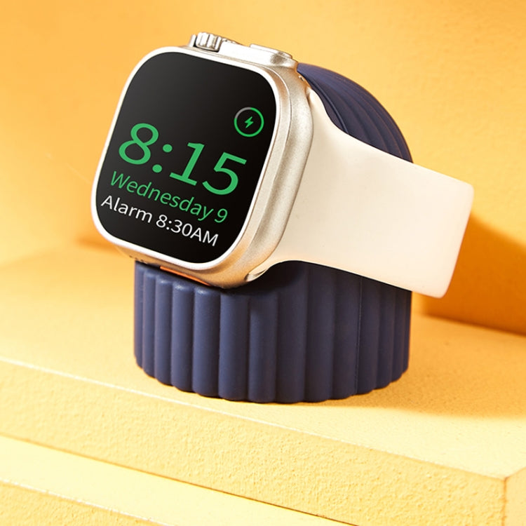 Wave Pattern Silicone Watch Charging Stand, For Apple Watch