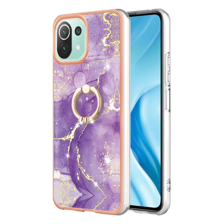 Electroplating Marble IMD TPU Phone Case with Ring Holder