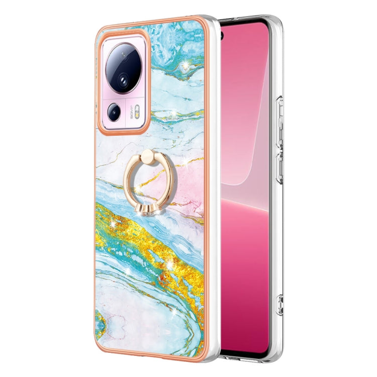 Electroplating Marble IMD TPU Phone Case with Ring Holder