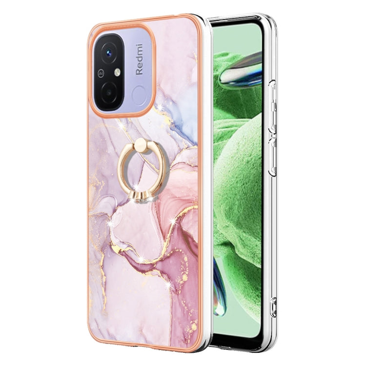 Electroplating Marble IMD TPU Phone Case with Ring Holder
