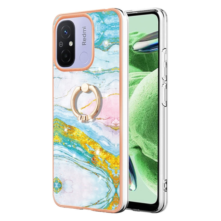 Electroplating Marble IMD TPU Phone Case with Ring Holder
