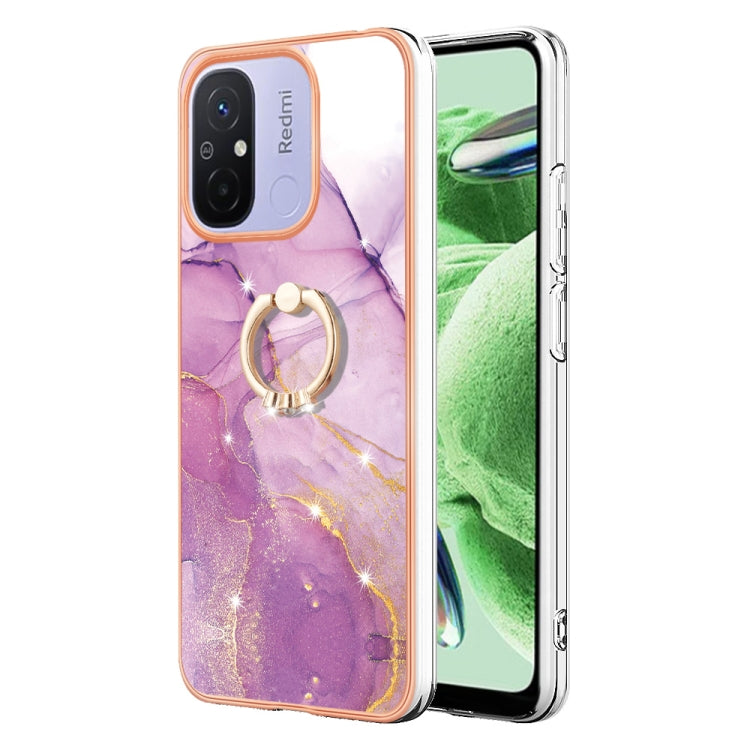 Electroplating Marble IMD TPU Phone Case with Ring Holder