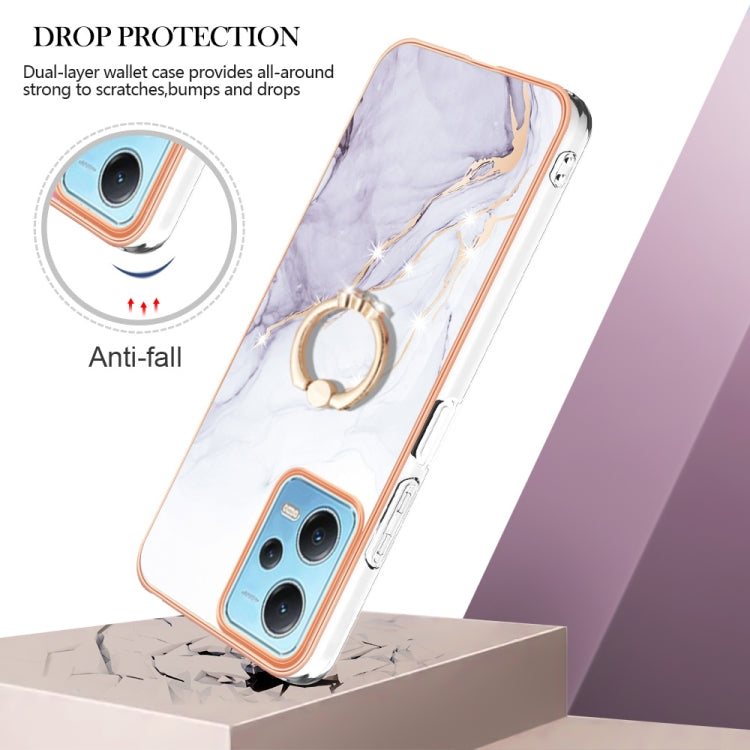 Electroplating Marble IMD TPU Phone Case with Ring Holder