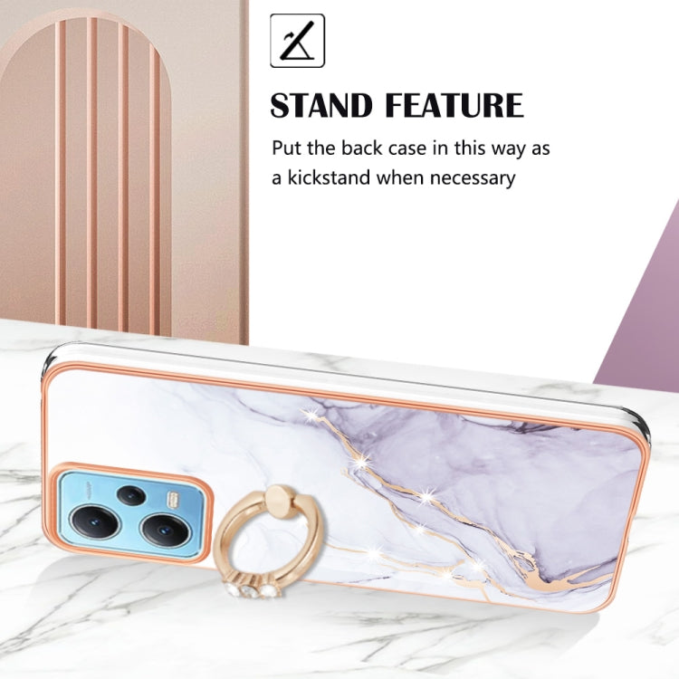 Electroplating Marble IMD TPU Phone Case with Ring Holder