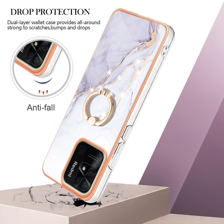 Electroplating Marble IMD TPU Phone Case with Ring Holder
