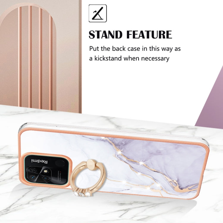 Electroplating Marble IMD TPU Phone Case with Ring Holder