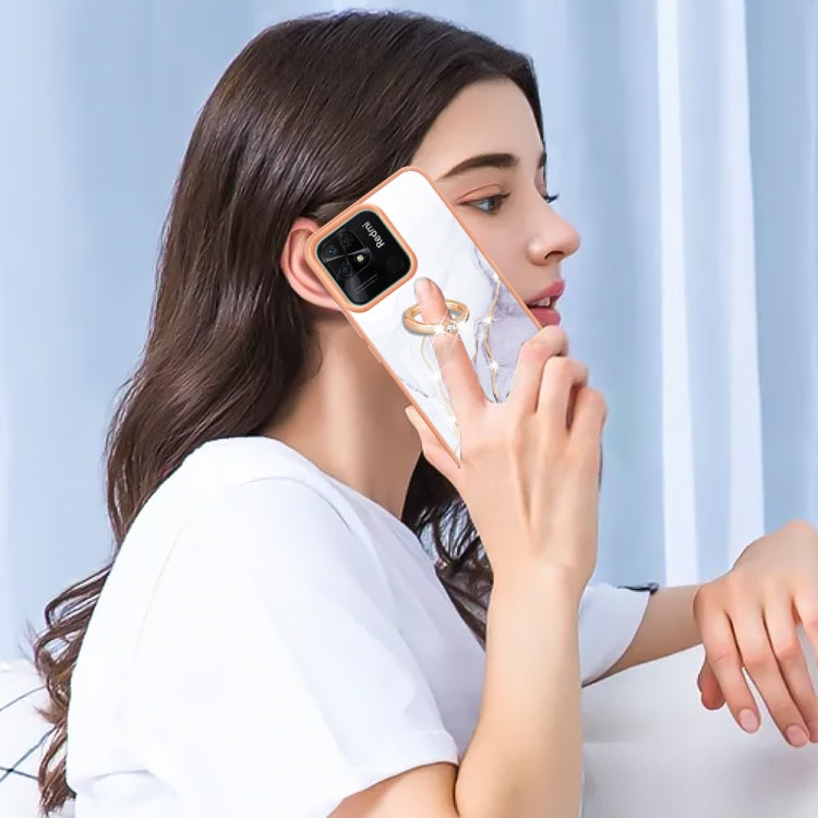 Electroplating Marble IMD TPU Phone Case with Ring Holder