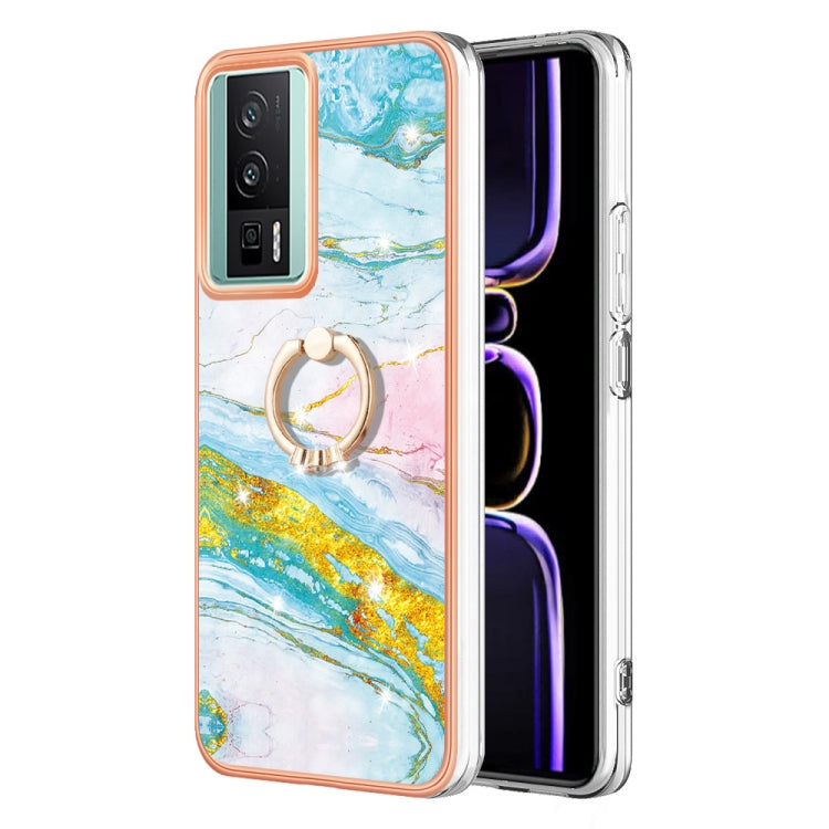 Electroplating Marble IMD TPU Phone Case with Ring Holder