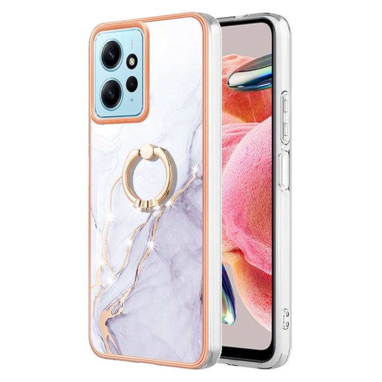Electroplating Marble IMD TPU Phone Case with Ring Holder
