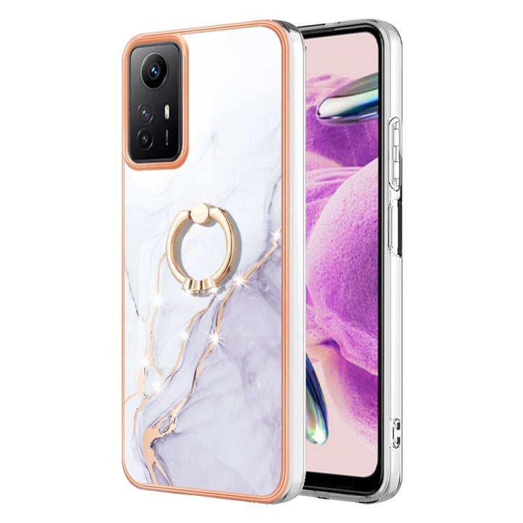 Electroplating Marble IMD TPU Phone Case with Ring Holder