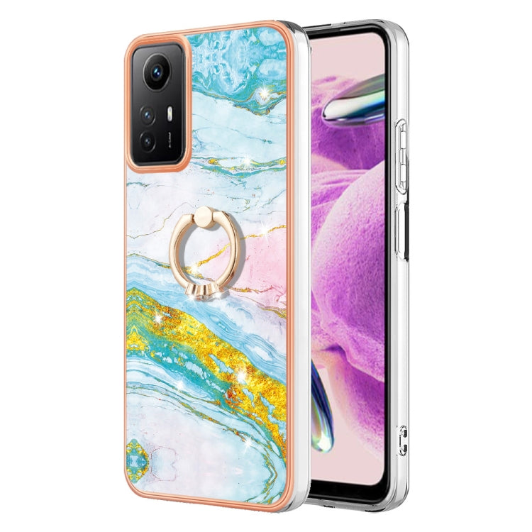 Electroplating Marble IMD TPU Phone Case with Ring Holder
