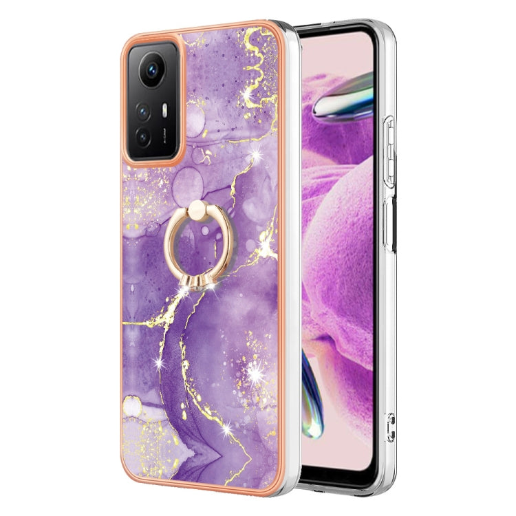 Electroplating Marble IMD TPU Phone Case with Ring Holder