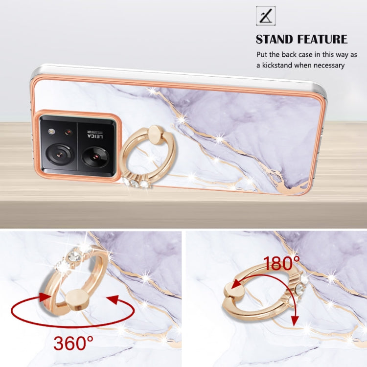 Electroplating Marble IMD TPU Phone Case with Ring Holder