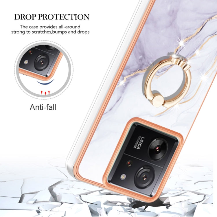 Electroplating Marble IMD TPU Phone Case with Ring Holder