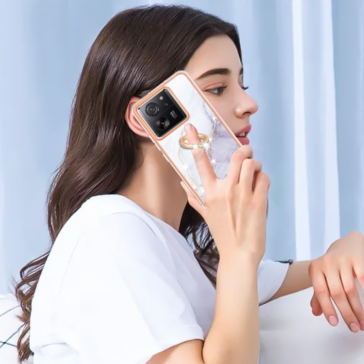 Electroplating Marble IMD TPU Phone Case with Ring Holder